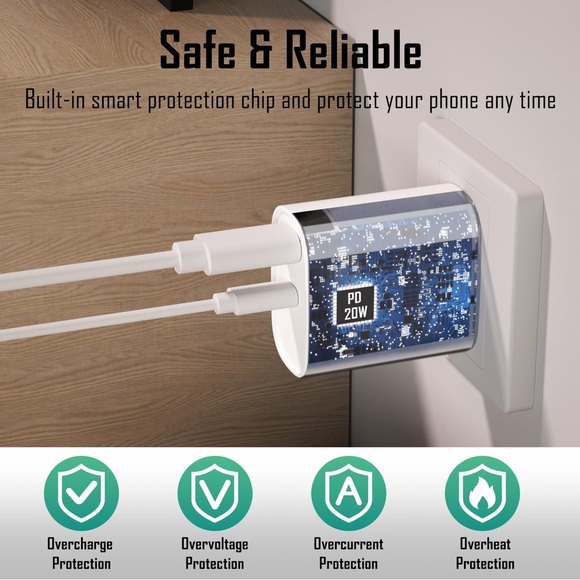 BUNDLE 1pc 3-In-1 Charging Cable Compatible & 20W USB & USB-C Power Adapter, NEW - Picture 4 of 8